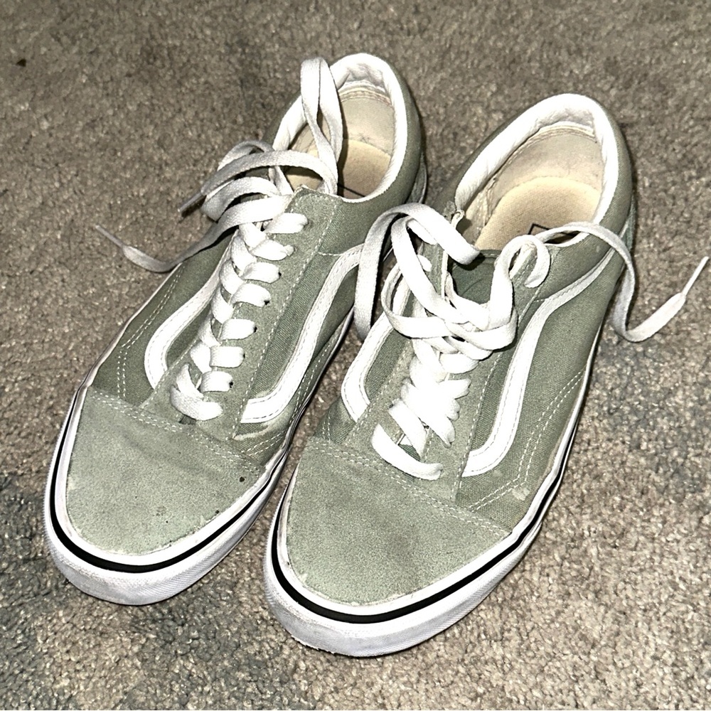 Green and White Sneakers